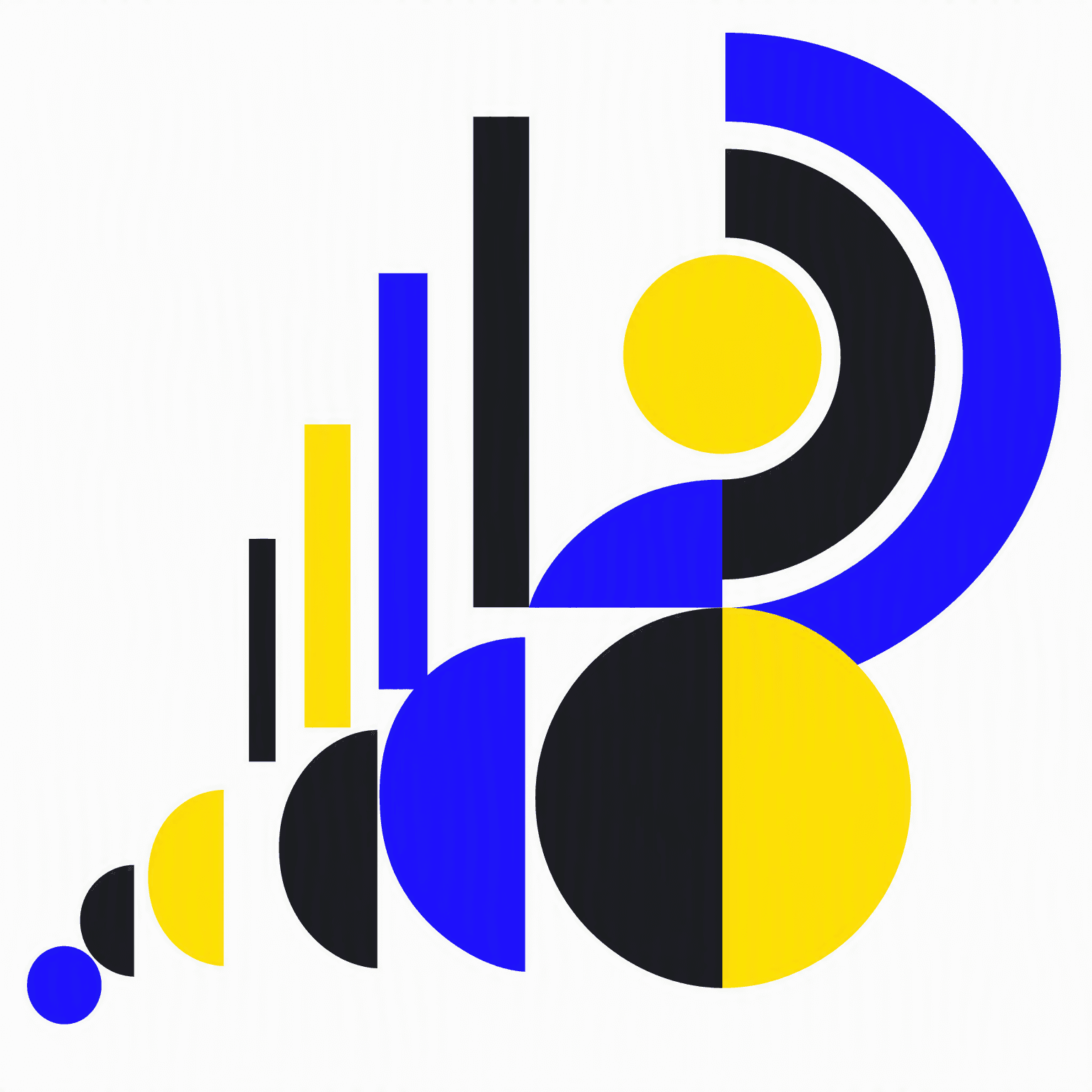 Ascending blocks joined into one network, the shape of a distribution system that compounds